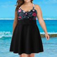 thumbnail image 2 of Plus Size Two Piece Swimsuits for Women Tankini Bathing Suits V Neck Ruched Swim Dress with Shorts, 2 of 9