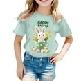 thumbnail image 4 of Easter Girls Short Sleeve Printed T Shirt Top Casual Shirt Big Girls Fashion Outfits Kids Plain Shirts, 4 of 4