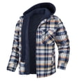 thumbnail image 1 of Chaqueta tipo camisa para hombre, con capucha extraíble, a cuadros, acolchada y forrada, abrigos de invierno, sudadera gruesa, ropa de abrigo, camisas para hombre, 1 of 5