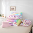 thumbnail image 6 of jejeloiu Colorful Lovely Unicorn 7-Piece Twin Bedding Sets,Fairy Tale Theme Bedding Comforter Set,Cute Rainbow Stars Sheet Sets For Girl Teens,Luxury Bedroom Decor Reversible, 6 of 8
