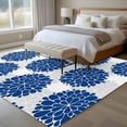 thumbnail image 4 of Dahlia Flower Area Rug 5x8 FT, Non Slip Bedroom Throw Carpet, Farmhouse Botanical Blue Grey Floral Washable Soft Floor Carpet Non-Shedding Rug for Living Room Nursery Dorm Office, 4 of 9