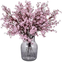 6 Pcs Artificial Flowers Fake Babys Breath Bouquet Bulk Faux Gypsophila Flowers Real Touch Silk Flower for Home Office Kitchen Restaurant Centerpieces Wedding Table Party Decoration (Pink)