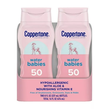 Coppertone Water Babies Sunscreen Lotion, SPF 50, 8 oz. (Pack of 2)