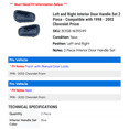 thumbnail image 2 of Left and Right Interior Door Handle Set 2 Piece - Compatible with 1998 - 2002 Chevy Prizm 1999 2000 2001, 2 of 2