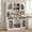 White, variant on IPKIG 70.9" Farmhouse Kitchen Pantry with Outlet, LED Lights & Wine Rack, 54" Wide Buffet Sideboard Storage Cabinet, Wooden Color