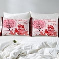 thumbnail image 4 of Valentines Day Duvet Cover Twin Size Red Gnome Couple Bedding Set Pink Heart Tree Comforter Cover Girly Romantic Heart Pattern Bed Sets Love Heart Soft Quilt Cover & 1 Pillowcase, 4 of 6