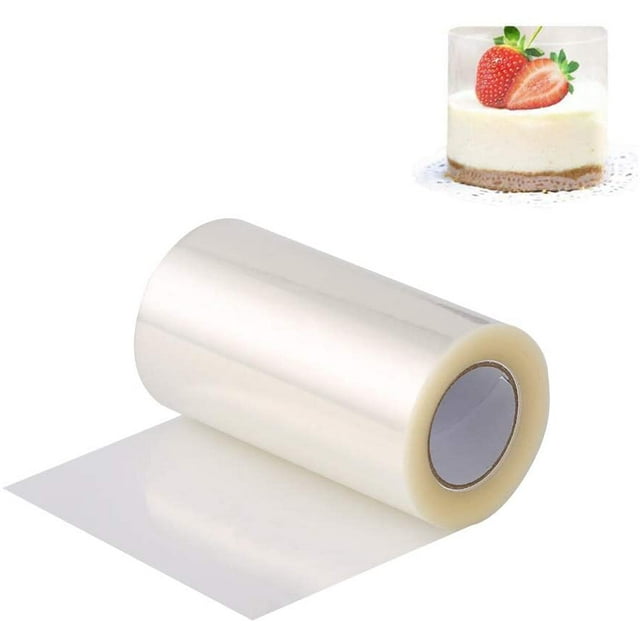 Transparent Roll Cake Collars Cake Edge Foil Wrap Around Edge Wrapping Tape Packaging Sheet Decor Cake Edge Foil Roll For Cake Decorations Mousse Cake (8cm * 10m)