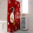thumbnail image 3 of Red Merry Christmas Shower Curtain, Funny Hanging Santa Shower Curtains Set with Hooks, Snow Winter Holiday Waterproof Fabric Bathroom Curtains Decor Home Accessories,Stall 36 X 72 Inch, 3 of 6