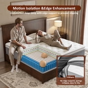 GREOO Queen Size Mattress in a Box 12 Hybrid Cooling Gel Memory Foam with Individually Pocket Coils Firm Pressure Relief Certified materials