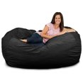 thumbnail image 1 of Ultimate Sack Lounger Bean Bag Chair Oversized Foam Loveseat, Charcoal Fur Cover, 1 of 6