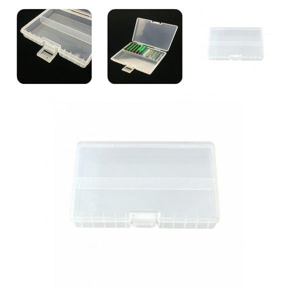Battery Storage Box Transparent Large Capacity Portable 48Pcs AA AAA Rechargeable Battery Container Organizer for Home