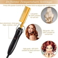 thumbnail image 3 of Peine eléctrico calentado, peine alisador de alta temperatura de 450 F, peine prensador de cerámica para pelucas de cabello negro, con estuche anti-quemaduras, doble voltaje y apagado automático de 6 JAMW Sencillez, 3 of 5