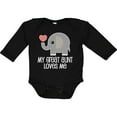 thumbnail image 2 of Inktastic Great Aunt Loves Me Elephant Boys or Girls Long Sleeve Baby Bodysuit, 2 of 4