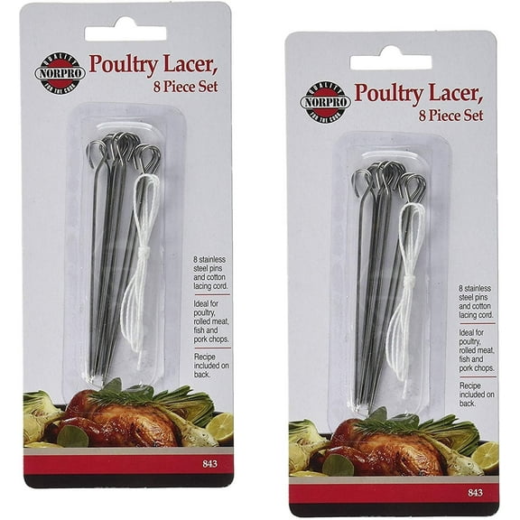 Norpro 843 Stainless Steel Poultry Lacers, 2 Sets of 8
