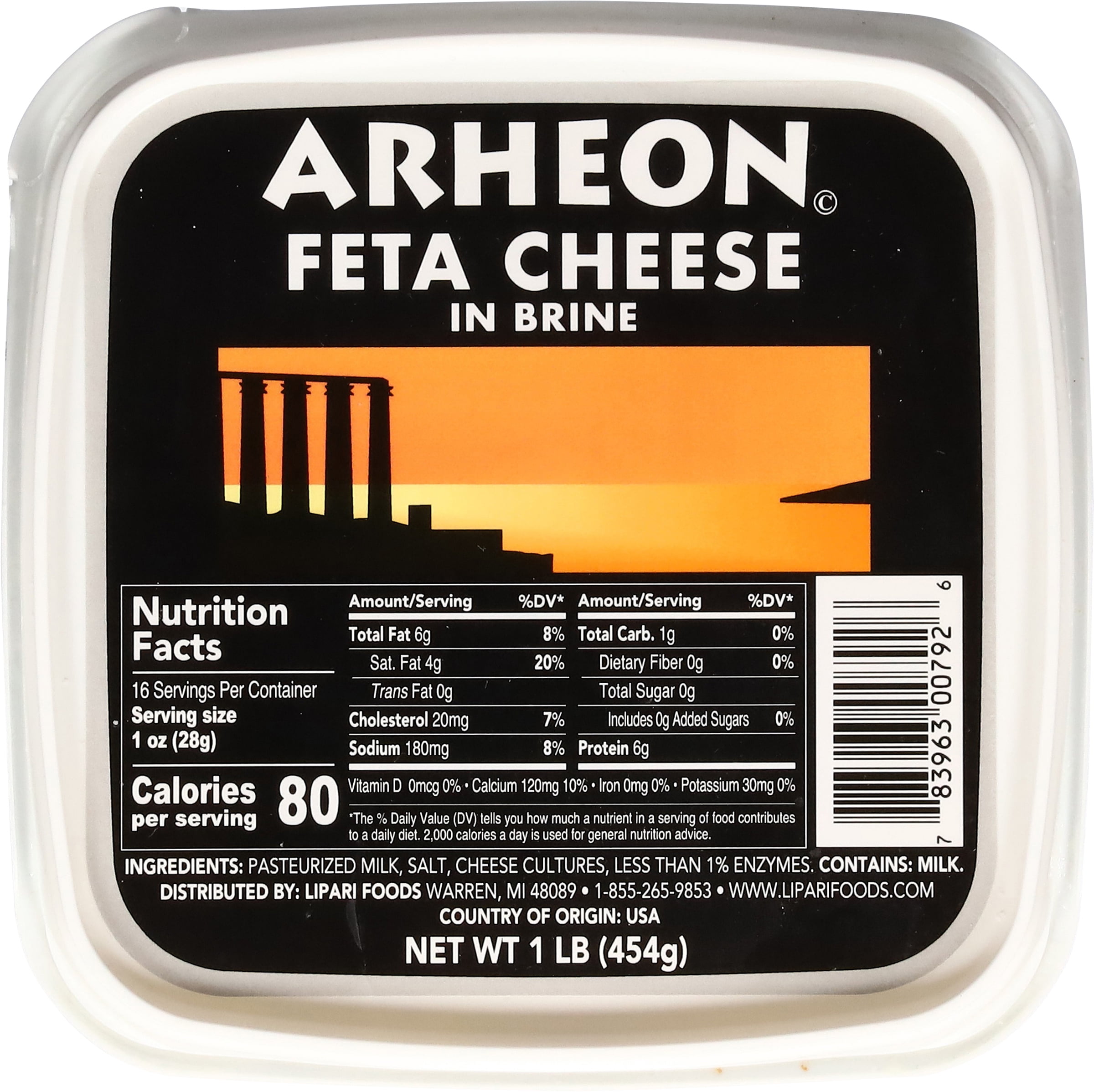 Arheon Feta Cheese in Brine 1 lb