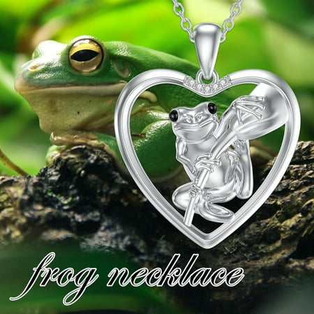 SISGEM Diamond Frog Necklace for Women 925 Sterling Silver Frog Necklace for Mother Daughter Grandmother Mom Wife Sister 18+2Inch