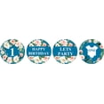 thumbnail image 2 of Darling Souvenir Party Favor Floral Border 1st Birthday Theme Stickers Labels 190 Pcs-Teal Blue, 2 of 2