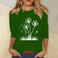 thumbnail image 2 of Plebaso Hauts pour Femmes Manches 3/4 Chemises Imprimées Décontractées Tuniques Col Rond Blouses pour Femmes, 2 of 4