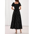 thumbnail image 5 of PRETTYGARDEN Women's Summer Boho Maxi Dresses Floral Short Sleeve Square Neck Smocked Flowy Long Dress Vacation Outfits, 5 of 10