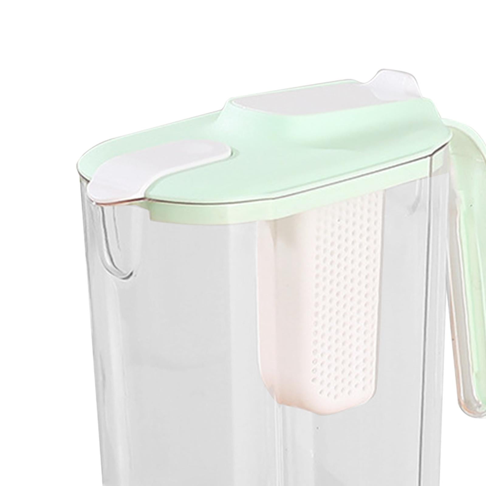 Fiocias Clear Ice Tea Maker, Beverage Pitcher, Iced Tea Pitcher with 4 Cups, Large Water Green