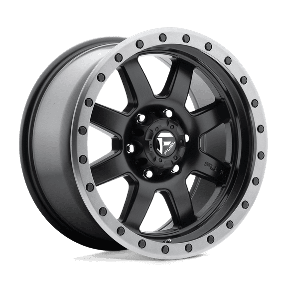 Fuel D551 Trophy 17X8.5 6X139.7 -6Et 87.1Cb Matte Black Gun Metal Ring Wheel
