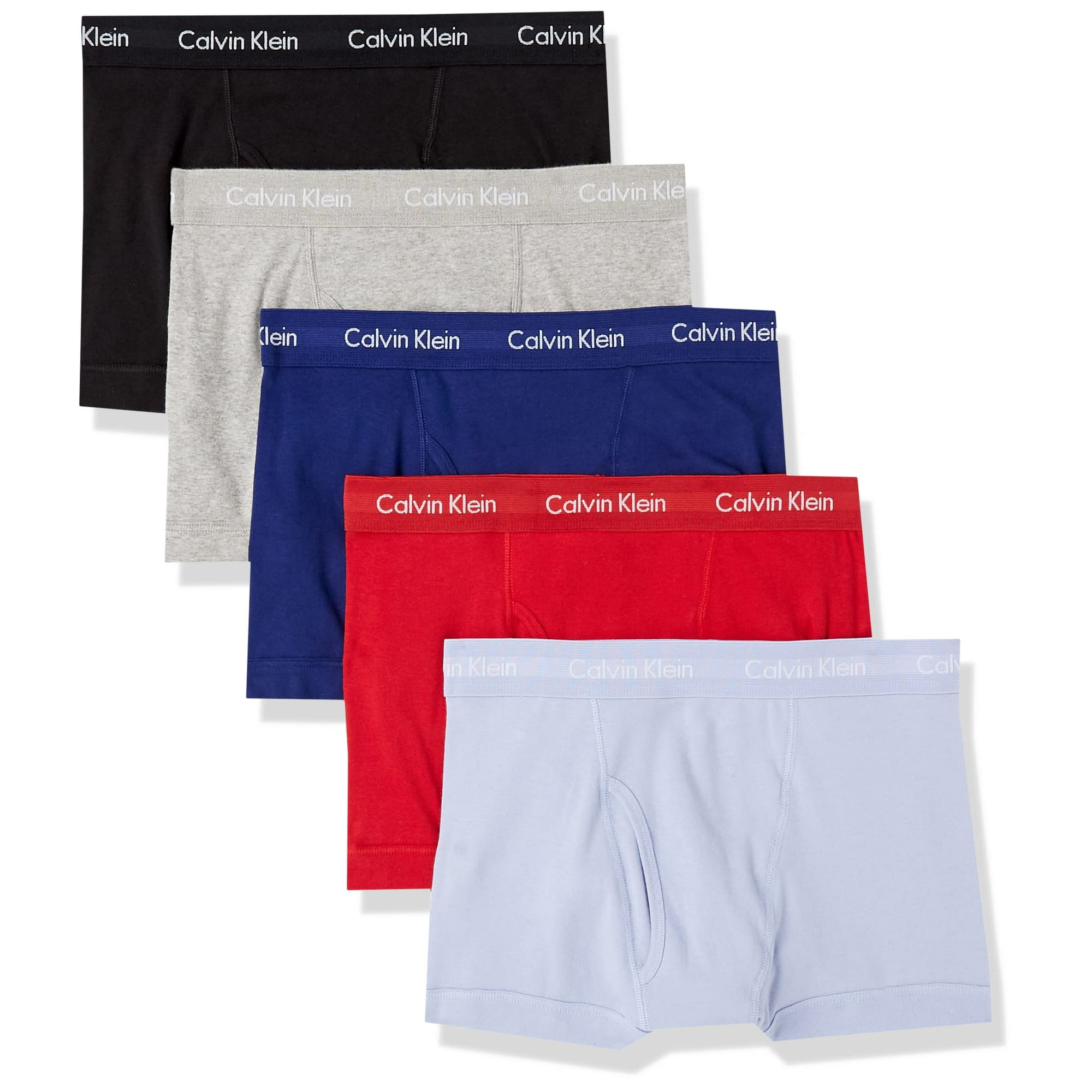 Calvin Klein Men's Cotton Classics 5-Pack Trunk, Rustic RED, Black, Bayou  Blue, Prepster Blue, Heather Grey, X-Large | Walmart Canada