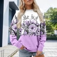 thumbnail image 2 of Tiweut Long Sleeve Sweatshirt for Women Floral Graphic Print Sweatshirt Crewneck Pullover Tops, 2 of 4