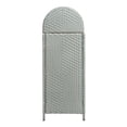 thumbnail image 5 of happimess Darla 31.39-Gallon All-Weather Wicker/Metal Swing Top Hideaway Outdoor Trash Can for Package Delivery, Patio Furniture, Cushions, Gardening Tools, Pool Supplies, Mint Blue/White, HPM1202C, 5 of 9