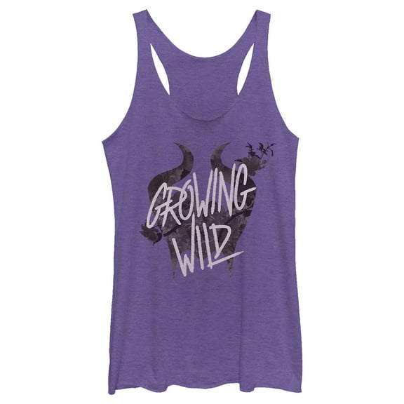 Women's Maleficent: Mistress of All Evil Wild Horns Racerback Tank Top Purple Heather 2X Large