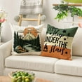 thumbnail image 4 of Life is Better Around The Campfire Throw Pillow Covers 18x18 Inch Set of 4, Camping Let''s Sleep Under The Stars Saying Cusion Case Decoration for Sofa Couch, 4 of 6