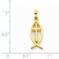 thumbnail image 3 of 14k Yellow Gold Ichthus Fish Pendant Charm, 3 of 4