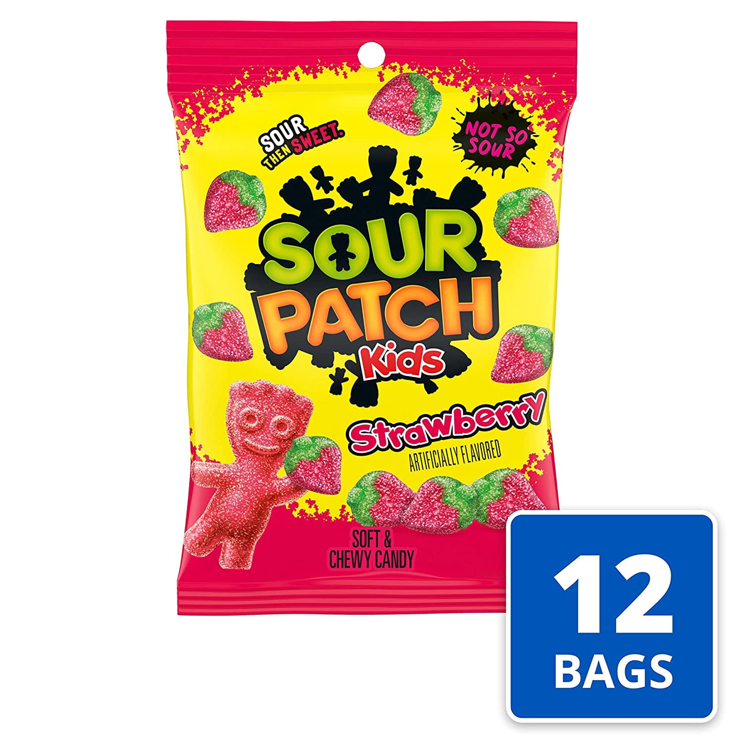 SOUR PATCH KIDS Strawberry Soft and Chewy Candy, 12-8 oz Bags