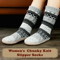 thumbnail image 2 of Womens Fuzzy Socks Non Slip Grips, Cozy Slipper Socks for Women, House Sock Shoes, Warm Gifts, Adult Size 9-10, 2 of 5
