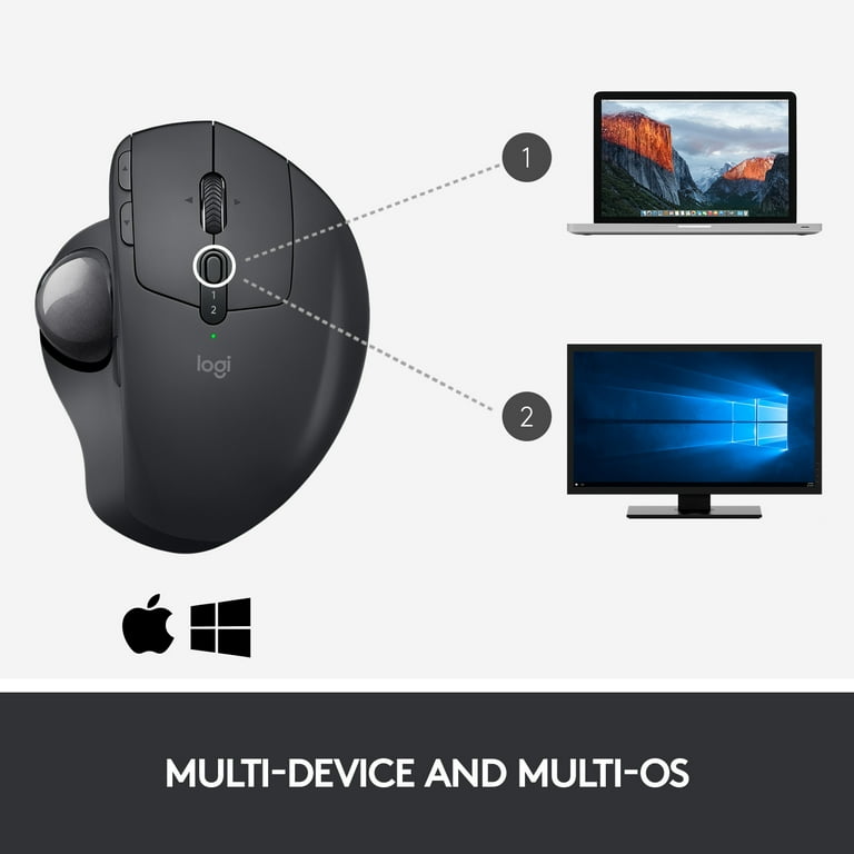 Logitech MX ERGO Ergonomic Wireless Trackball Mouse - Optical