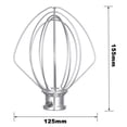 thumbnail image 5 of Stainless Steel Balloon Wire Whip Mixer Attachment for Kitchenaid K45Ww 9704329 Flour Cake Balloon Whisk Egg Cream Kitchen Tool, 5 of 9