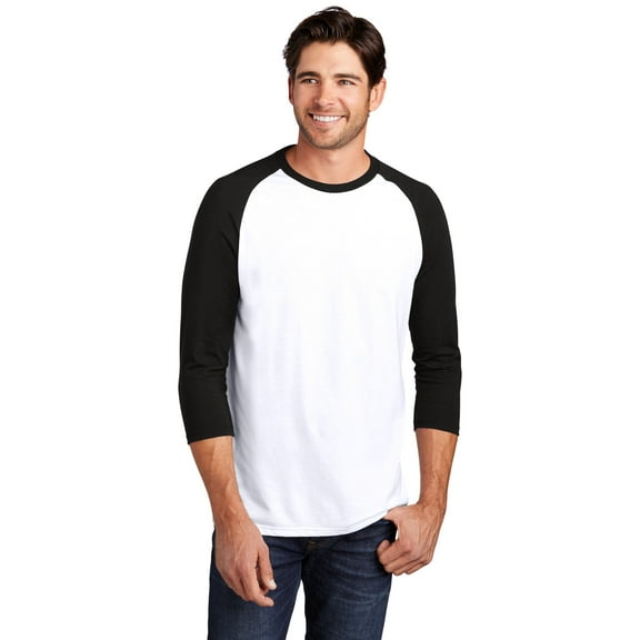 District Perfect Tri 3/4-Sleeve Raglan. DM136