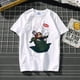 thumbnail image 2 of Camiseta de cuello redondo de manga corta informal de verano para hombres y mujeres con estampado de dibujos animados de Super Mario Bros poliéster tamaño adulto zhangmengya LED, 2 of 2