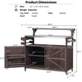 thumbnail image 3 of Harper & Bright Designs Outdoor Kitchen Island with Raised Shelf, Solid Wood Storage Cabinet with Stainless Steel Top, Outdoor Rolling Grill Cart with Internal Storage Rack, Brown, 3 of 18