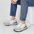 thumbnail image 2 of CMR CHAMARIPA Elevator Shoes For Men - Off-White Leather Distressed Sneakers 8CM / 3.15 Inches, 2 of 9