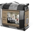 thumbnail image 1 of Safdie & Co. 2-piece Buffalo Plaid Microfiber Twin Comforter Set in White/Black, 1 of 3