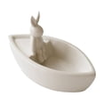 thumbnail image 3 of Ceramic Bunny Candle Stand Ornament Vessels Shaped Aromatherapy Tray Decorative Figurine For Home Office Tabletop Display And Gift, 3 of 5