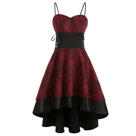 

Women s Goth Corset Dress Halloween Gothic Clothes High Low Steampunk Dresses Spaghetti Strap Ball Costumes for Women Halloween Costumes for Women 2022