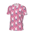 thumbnail image 6 of Wukai Rabbit Holding Flowers Print Men's Short-Sleeved Mesh T-Shirt,Quick-Dry Short Sleeve Workout T-Shirt-XX-Large, 6 of 8