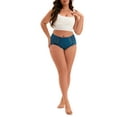 thumbnail image 2 of INSPIRE CHIC Plus Size with Women's Lace Trim High Rise Solid Briefs Full Coverage Underwear Blue L, 2 of 4