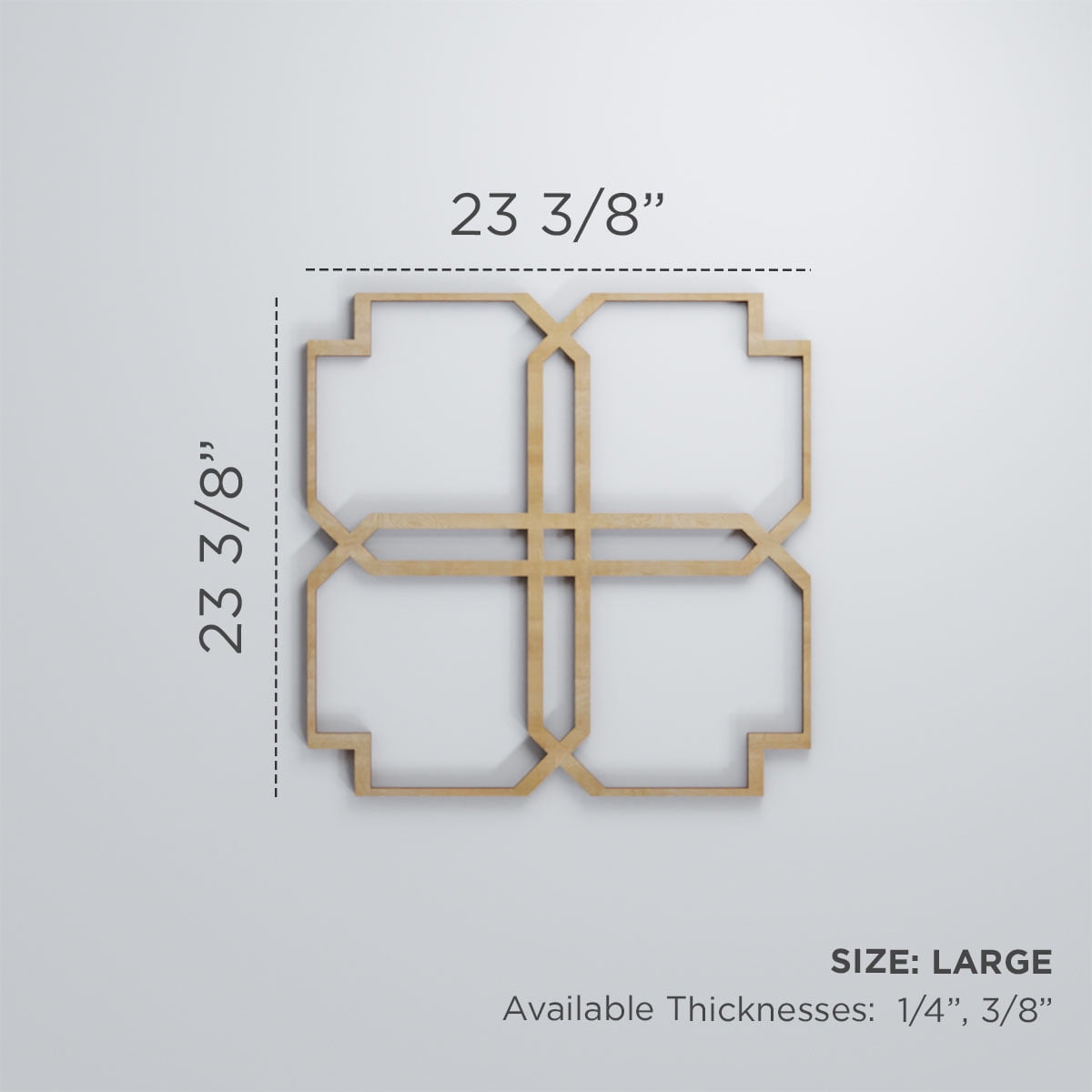 Ekena Millwork 23 3/8"W x 23 3/8"H x 1/4"T Large Englewood Decorative Fretwork Wood Wall Panels, Birch