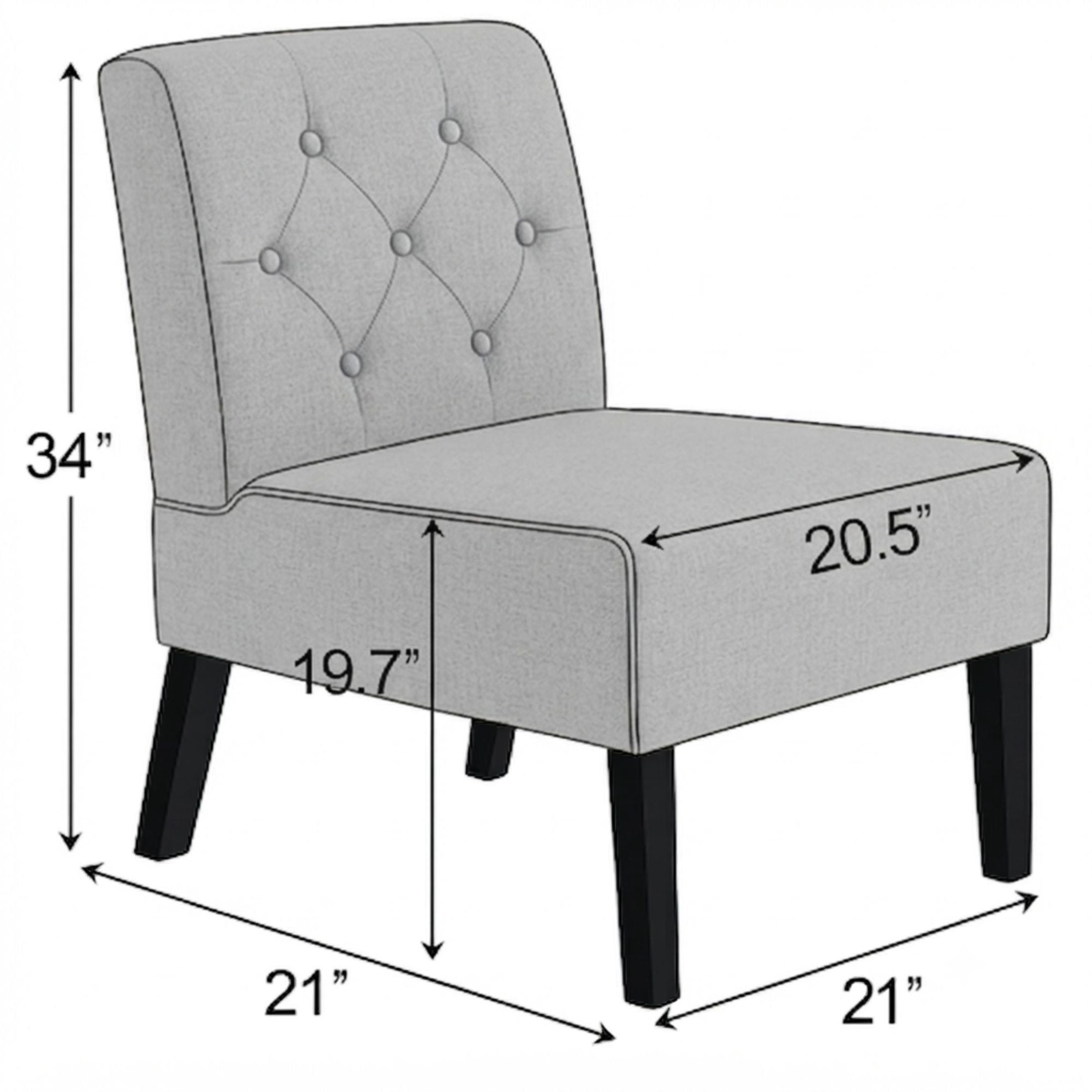 GDF Studio 21" Modern Accent Chairs Set of 2 with Button Tufted Velvet Upholstery, Tapered Wood Legs, Green