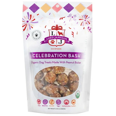 UPC: 0608614667024 | Lord Jameson Celebration Bash Organic Dog Treats  Organic Dog Treats Made with Peanut Butter  A Great Treat for Any Canine Celebrations  6 oz. Bag