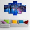 thumbnail image 3 of TISHIRON 5PCS Framed City Canvas Wall Art Set,60"x32" New York Night Cityscape Canvas Art Decor, 3 of 7