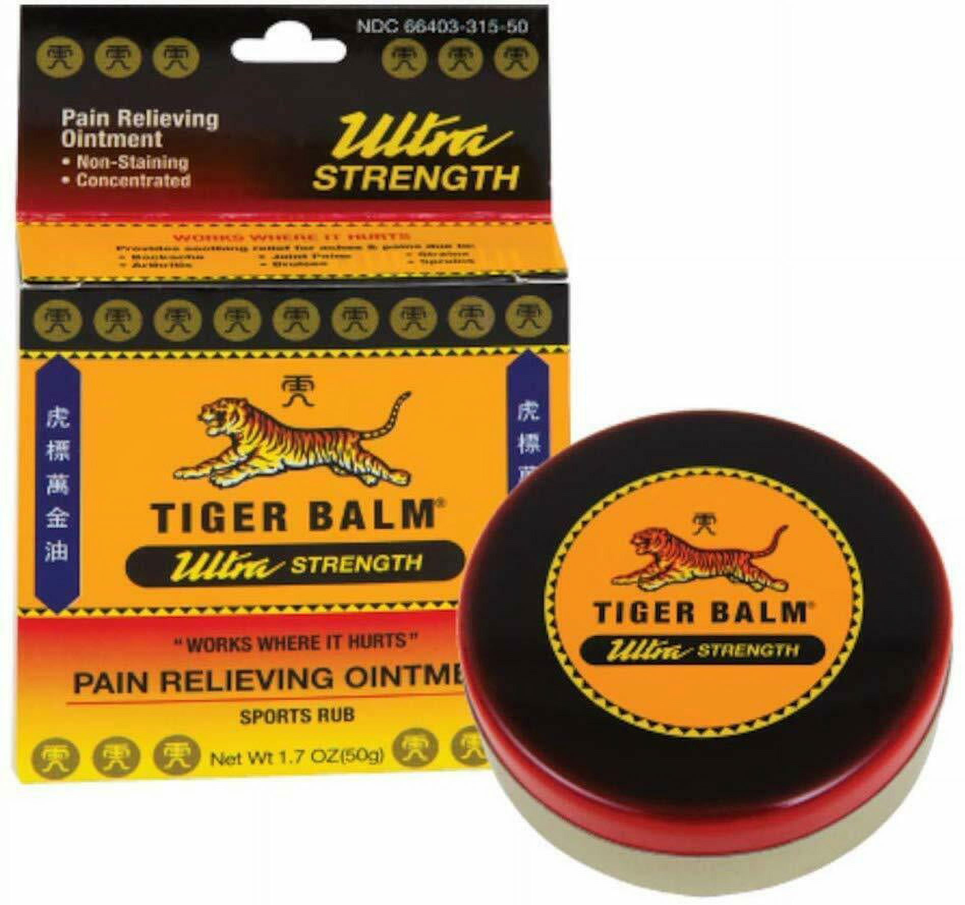 Tiger Balm Sport Rub Pain Relieving Ointment, Ultra Strength 1.70 oz (Pack of 4)