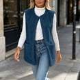 thumbnail image 4 of Women's Vest Fleece Loose Fit Hoodless Sleeveless Casual Vest with Pockets for Layering & Daily Wear, 4 of 8